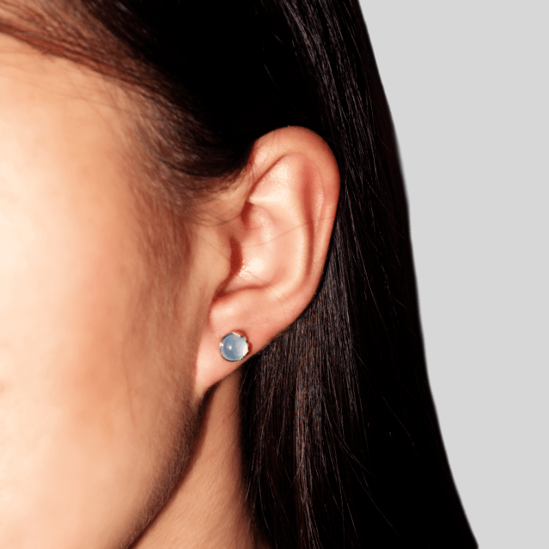 Boucles d'oreilles Aigue Marine Argent S925 Taille L - Biloria