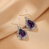 Boucles d'oreilles Améthyste Goutte – Argent 925 Fait Main - Biloria