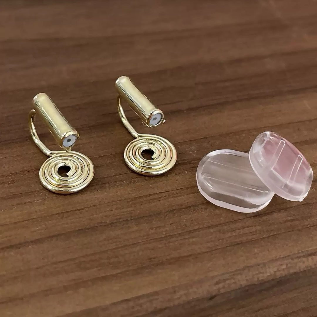 Boucles d'Oreilles Clips Spirale – Bijou de Décoration Tendance - Biloria