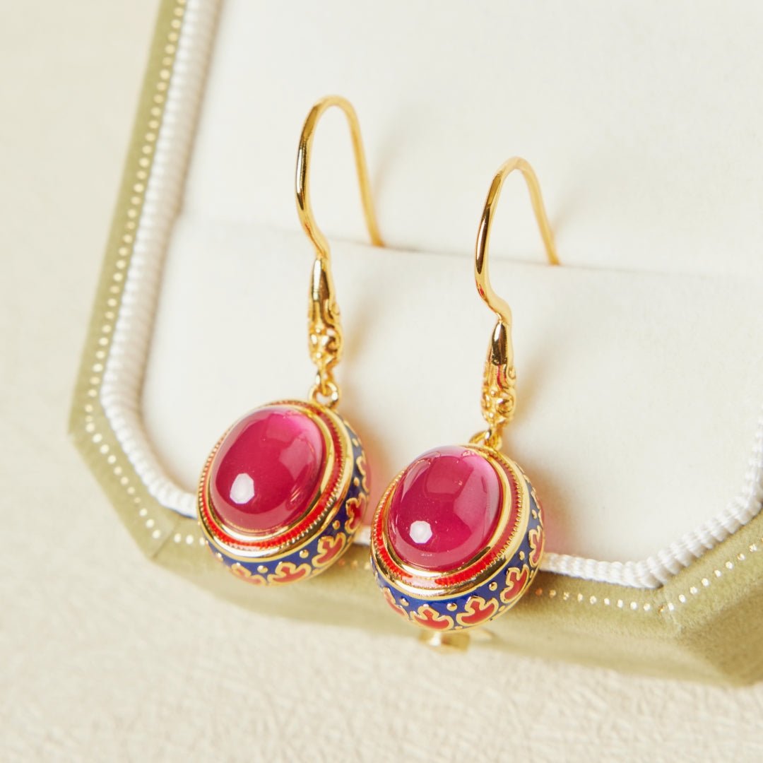 Boucles d'Oreilles Cornaline Abondance – Argent Plaqué Or - Biloria