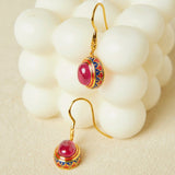 Boucles d'Oreilles Cornaline Abondance – Argent Plaqué Or - Biloria