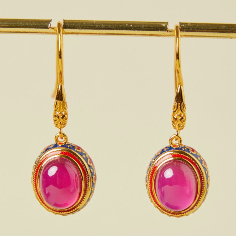 Boucles d'Oreilles Cornaline Abondance – Argent Plaqué Or - Biloria