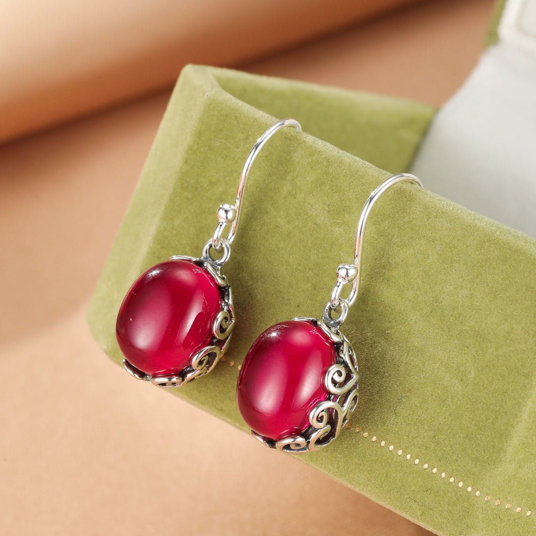 Boucles d'Oreilles Cornaline Argent 925 – Cadeau Féminin - Biloria