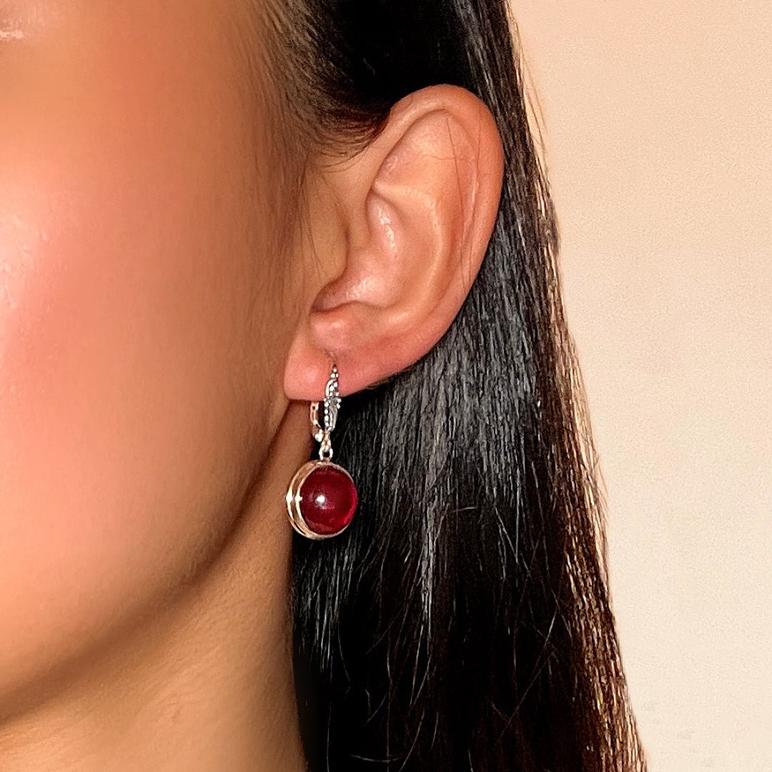 Boucles d'Oreilles Cornaline Argent 925 – Énergie et Élégance - Biloria