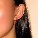 Boucles d'Oreilles Cornaline Argent Plaqué Or - Bijou Élégant - Biloria