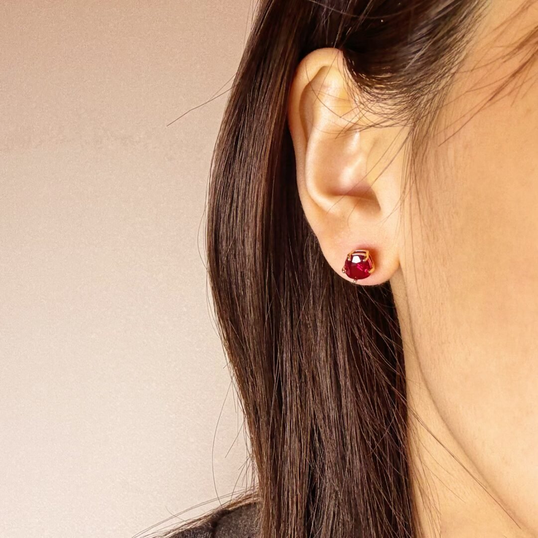 Boucles d'Oreilles Cornaline Essence de Vie en Argent Plaqué Or - Biloria