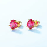 Boucles d'Oreilles Cornaline Essence de Vie en Argent Plaqué Or - Biloria