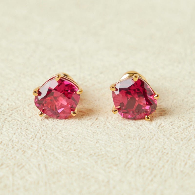 Boucles d'Oreilles Cornaline Essence de Vie en Argent Plaqué Or - Biloria