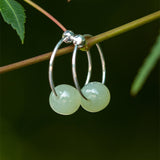Boucles d'Oreilles en Jade Naturel et Argent 925 - Biloria
