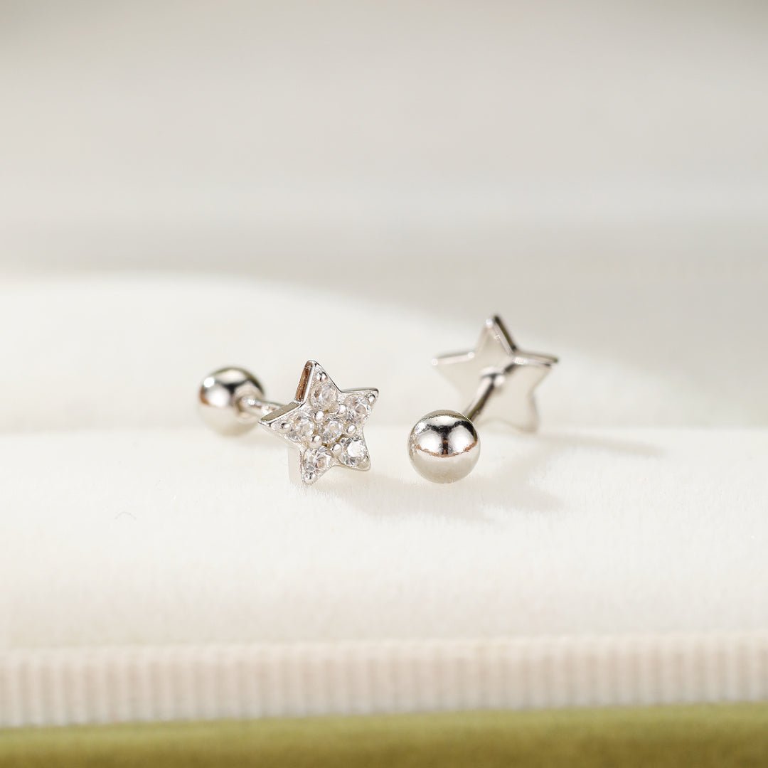 Boucles d'Oreilles Étoile Zircon - Bijou Lumière Céleste Argent 925 - Biloria