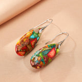 Boucles d'Oreilles Jaspe Multicolore Goutte – Ancrage et Créativité - Biloria