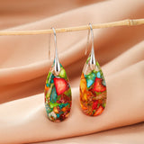 Boucles d'Oreilles Jaspe Multicolore Goutte – Ancrage et Créativité - Biloria
