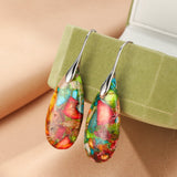 Boucles d'Oreilles Jaspe Multicolore Goutte – Ancrage et Créativité - Biloria