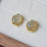 Boucles d'Oreilles Labradorite Argent Plaqué Or – Éclat Protecteur - Biloria