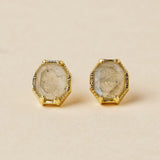 Boucles d'Oreilles Labradorite Argent Plaqué Or – Éclat Protecteur - Biloria