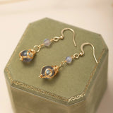 Boucles d'Oreilles Labradorite Étoile du Soir Plaqué Or - Biloria