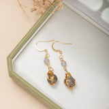 Boucles d'Oreilles Labradorite Étoile du Soir Plaqué Or - Biloria