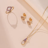 Boucles d'oreilles Opale floral argent plaqué or élégantes - Biloria