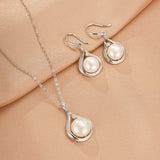 Boucles d'Oreilles Perle Zircon Argent – Goutte Royale - Biloria