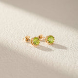 Boucles d'Oreilles Soleil Péridot ou Labradorite Argent Plaqué Or - Biloria