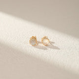 Boucles d'Oreilles Soleil Péridot ou Labradorite Argent Plaqué Or - Biloria