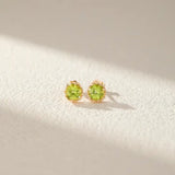 Boucles d'Oreilles Soleil Péridot ou Labradorite Argent Plaqué Or - Biloria