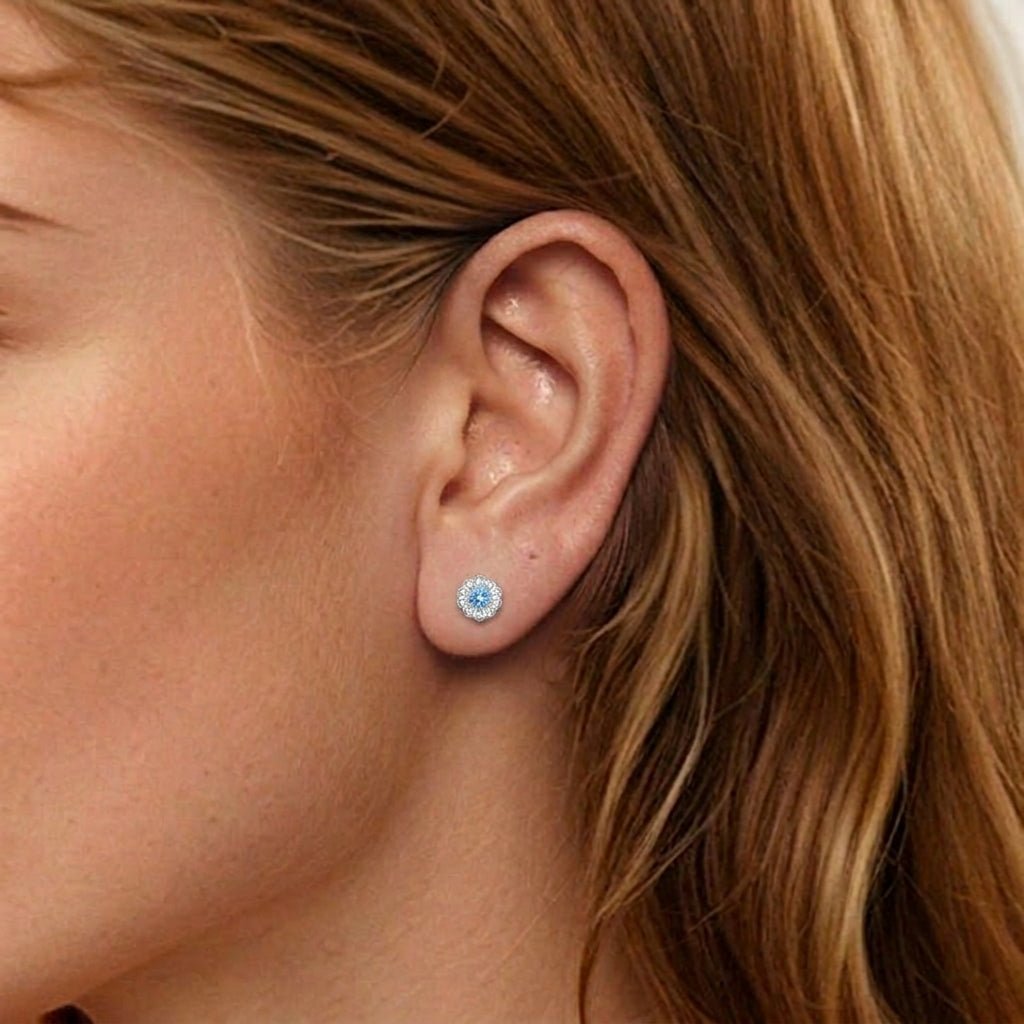 Boucles d'Oreilles Topaze Fleur d'Eden Argent S925 - Biloria