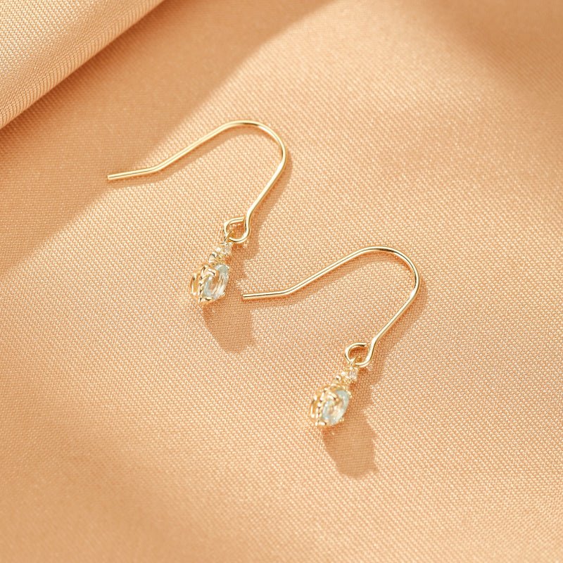 Boucles d'Oreilles Topaze Zircon Argent Plaqué Or – Porte-Bonheur - Biloria