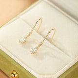 Boucles d'Oreilles Topaze Zircon Argent Plaqué Or – Porte-Bonheur - Biloria