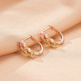 Boucles d'Oreilles Tourmaline Floral Argent Plaqué Or - Biloria