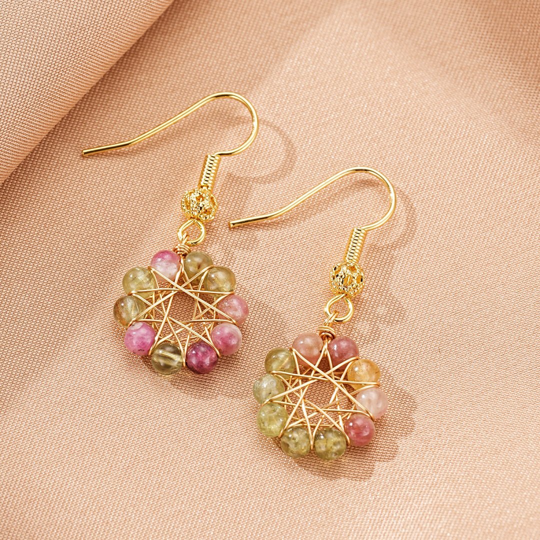 Boucles d'Oreilles Tourmaline Multicolore Harmonie - Biloria