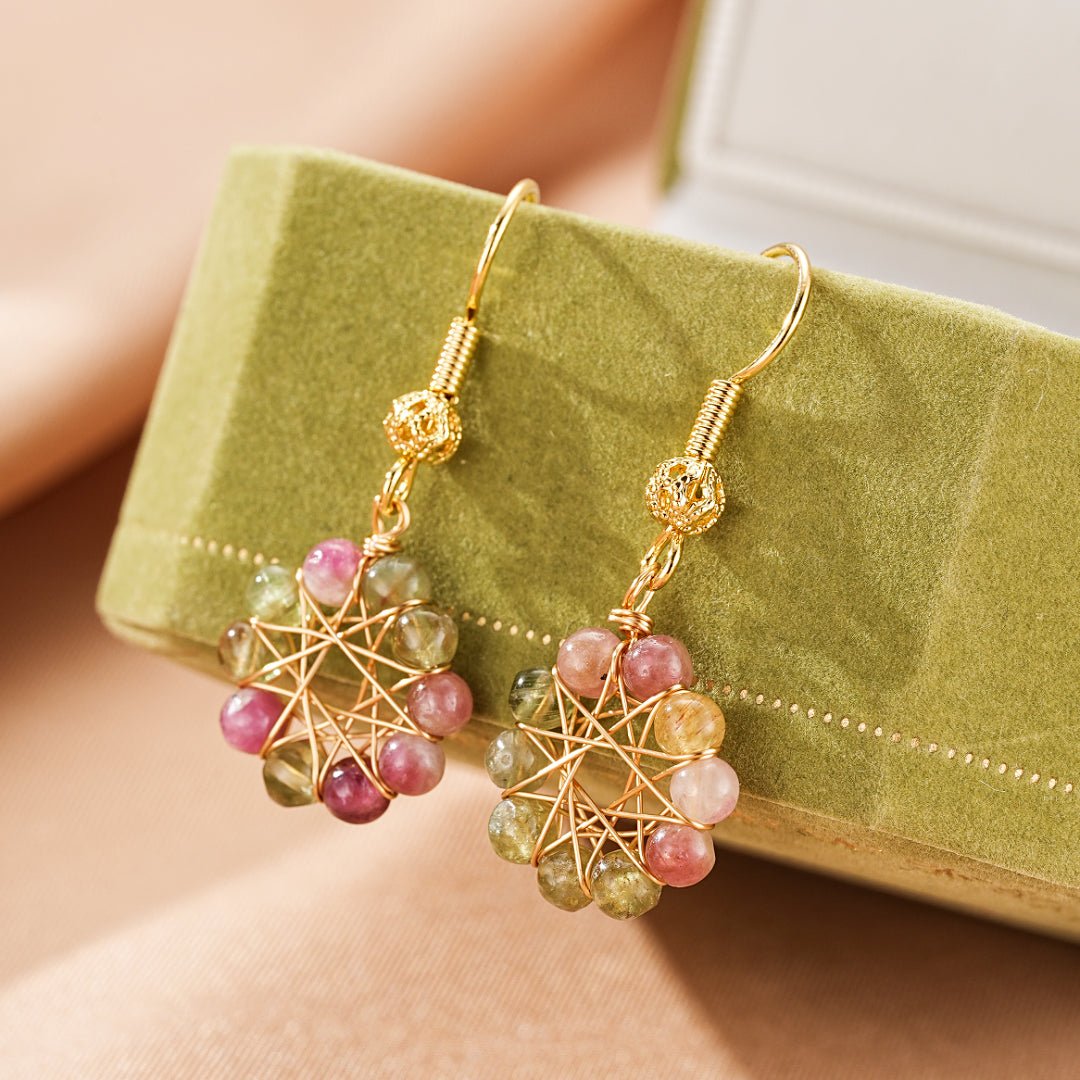 Boucles d'Oreilles Tourmaline Multicolore Harmonie - Biloria
