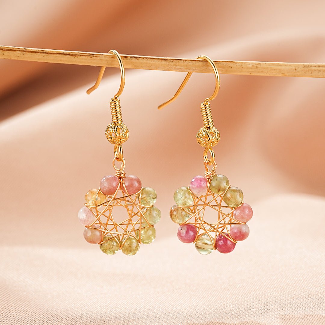 Boucles d'Oreilles Tourmaline Multicolore Harmonie - Biloria