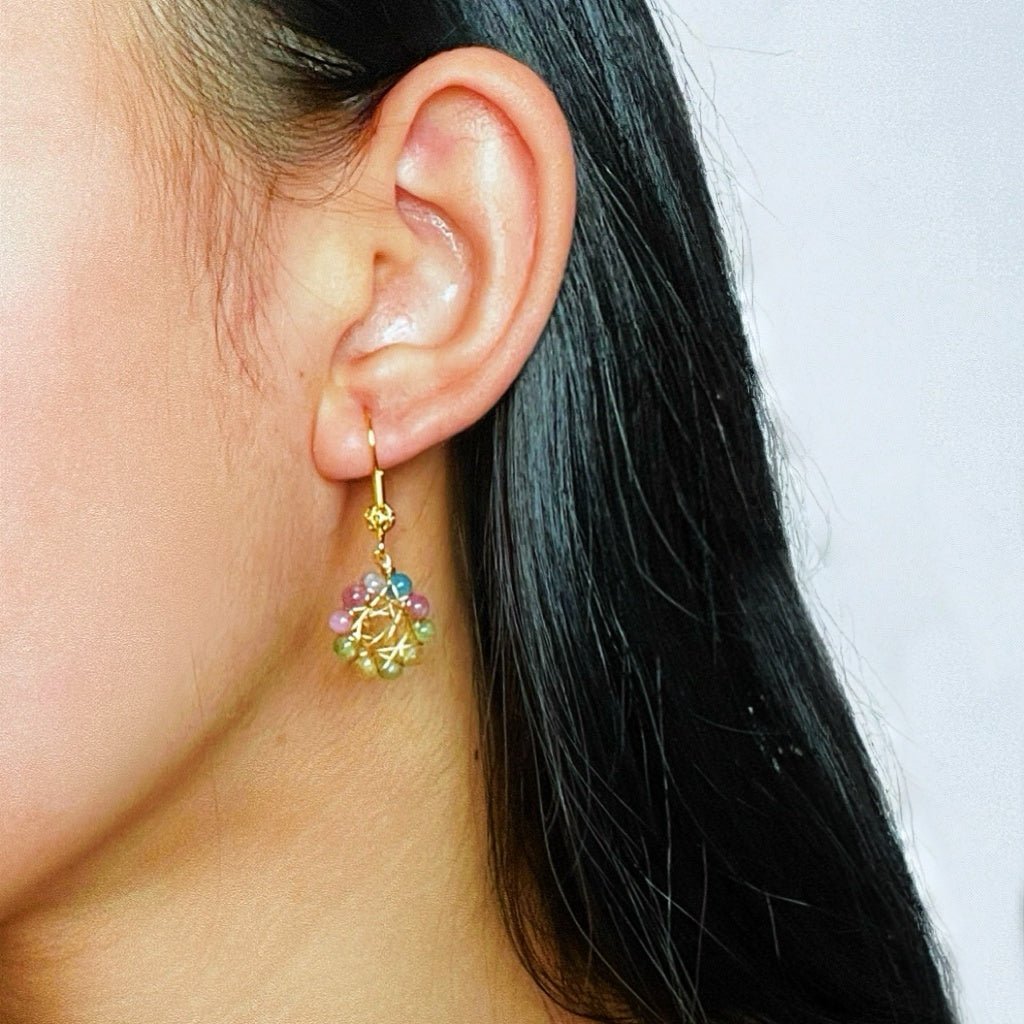 Boucles d'Oreilles Tourmaline Multicolore Harmonie - Biloria