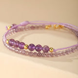Bracelet Améthyste et Or 14K pour la Sérénité - Biloria
