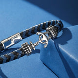 Bracelet Ancre Marine Cuir Bicolore – Stabilité et Équilibre - Biloria