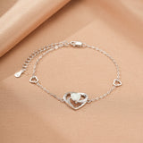 Bracelet Argent Opale Cœur Éternel - Bijou Amour - Biloria