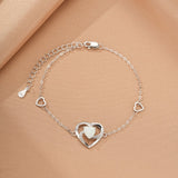 Bracelet Argent Opale Cœur Éternel - Bijou Amour - Biloria