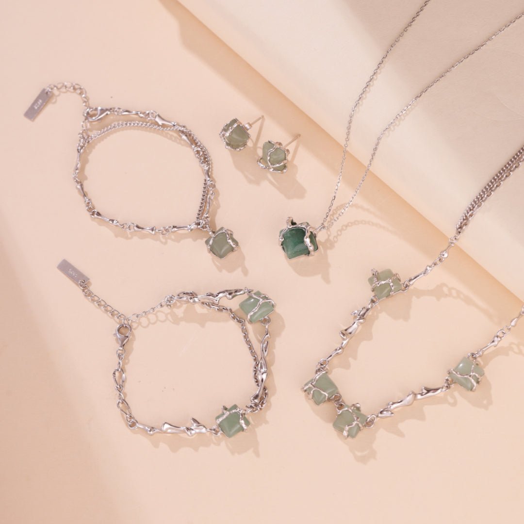 Bracelet Aventurine Fleur de Sérénité Argent 925 | Bijou Féminin - Biloria