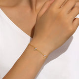 Bracelet Charme Étoilé Opale et Zircon Argent Plaqué Or - Biloria