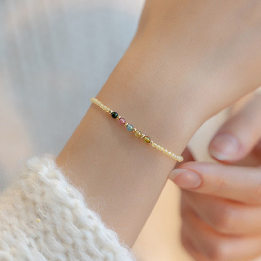 Bracelet Citrine et Tourmaline Abondance Arc-en-Ciel - Biloria