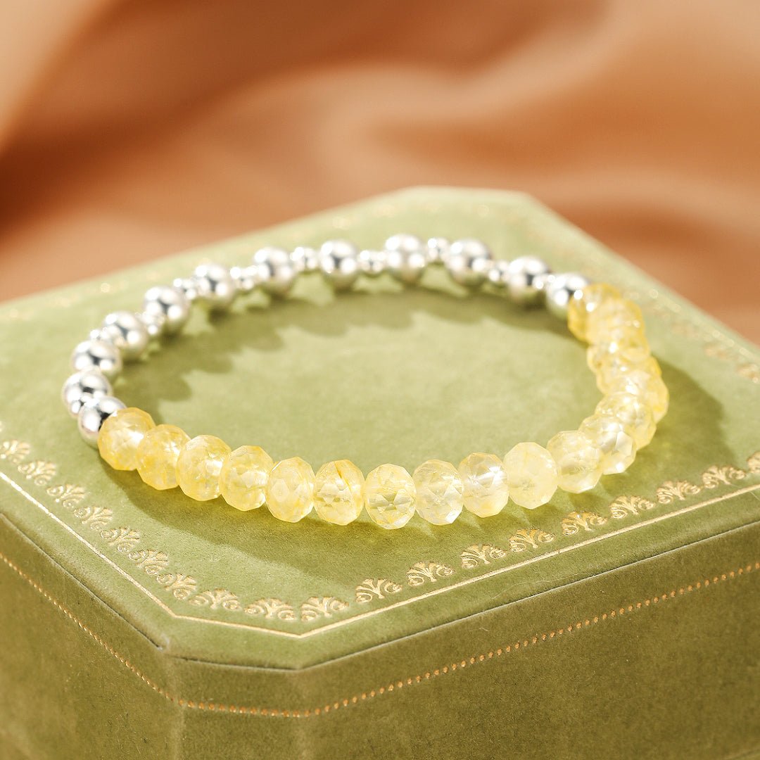 Bracelet Citrine Facettée et Argent 925 – Pierre de Joie - Biloria