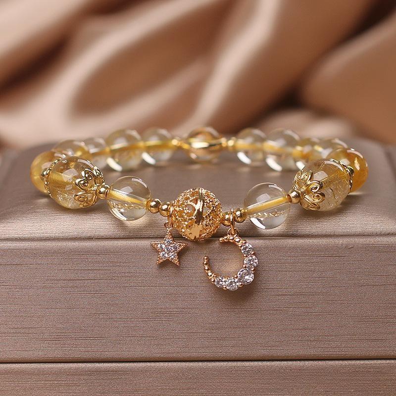 Bracelet Citrine Lune et Étoile pour Décorer Votre Bureau - Biloria