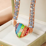 Bracelet Cœur Arc-en-Ciel Jaspe Chakras – Cadeau Spirituel - Biloria
