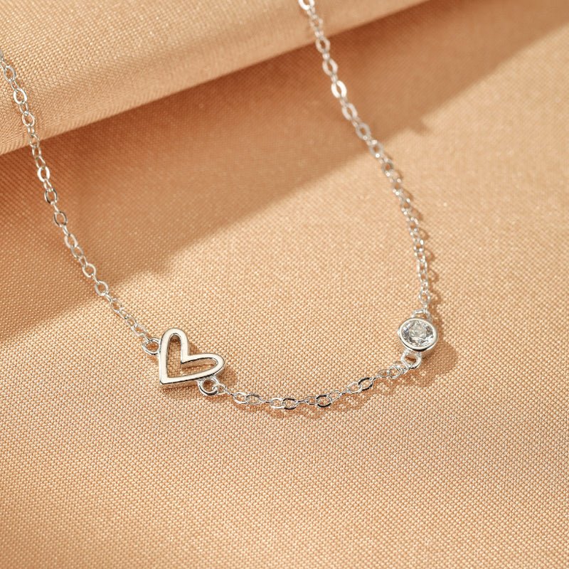 Bracelet Cœur Argent S925 Zircon – Bijou Ajustable - Biloria