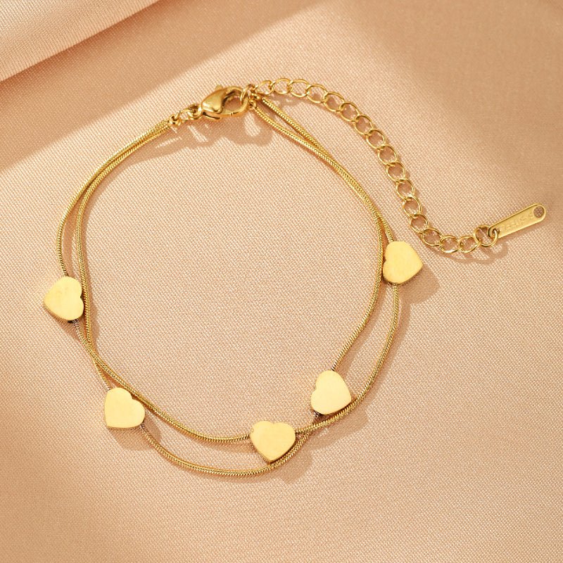 Bracelet Cœur Argenté en Acier Inoxydable - Bijou Amour - Biloria