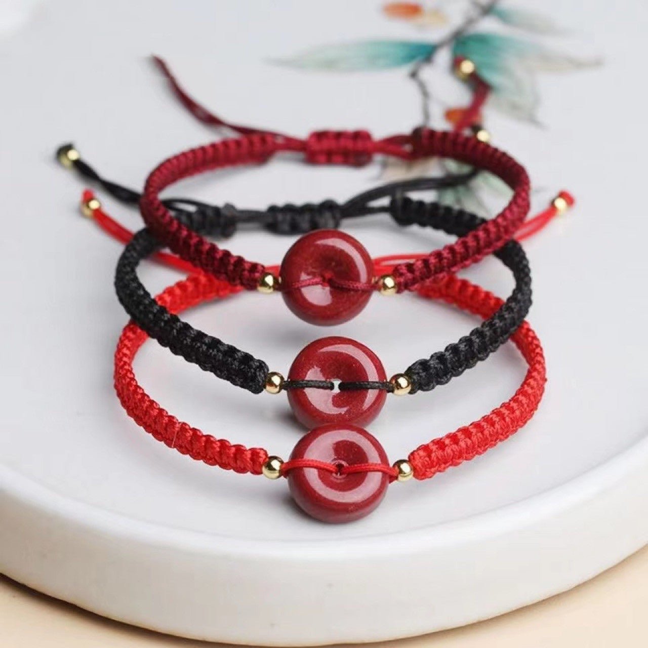 Bracelet Cordon Cinabre Rouge-Gorge – Protection et Union Spirituelle - Biloria