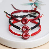 Bracelet Cordon Cinabre Rouge-Gorge – Protection et Union Spirituelle - Biloria