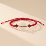 Bracelet Cordon Jade et Cinabre Tendance Bureau - Biloria