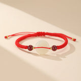 Bracelet Cordon Jade et Cinabre Tendance Bureau - Biloria